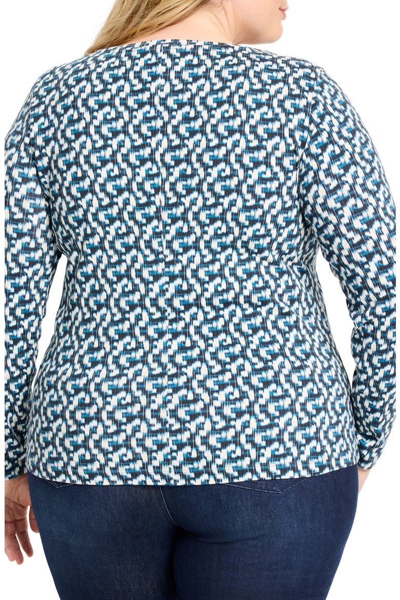 Print Top, Alternate, color, BLUE MULTI
