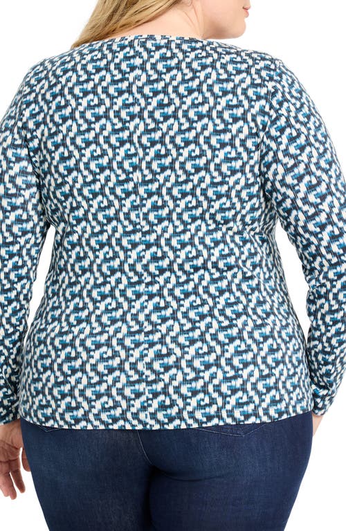 Nzt By Nic+zoe Print Top In Blue