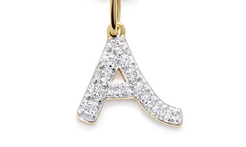 Monica Vinader Lab Created Diamond Initial Pendant Necklace In 14kt Solid Gold - A