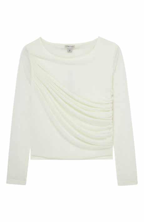 Habitual Kids Kids' Ruched Long Sleeve Mesh Top