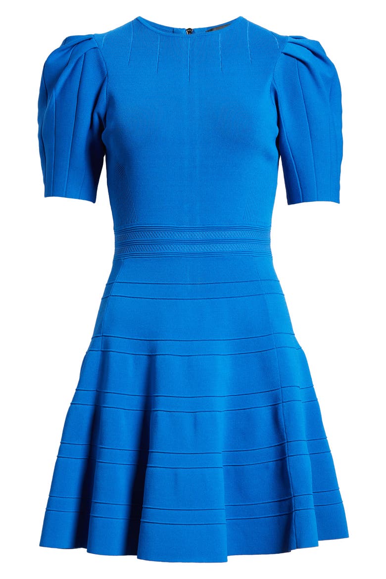 Velvey Puff Sleeve Dress, Alternate, color, MID BLUE