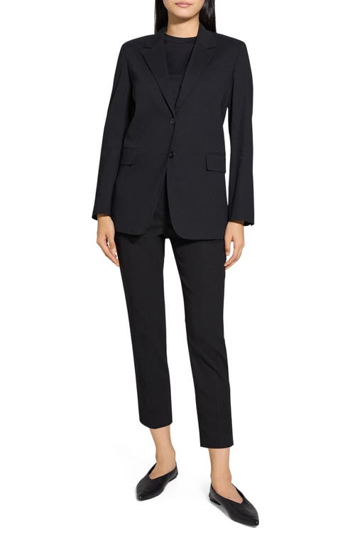 Theory Linen Blend Blazer In Black
