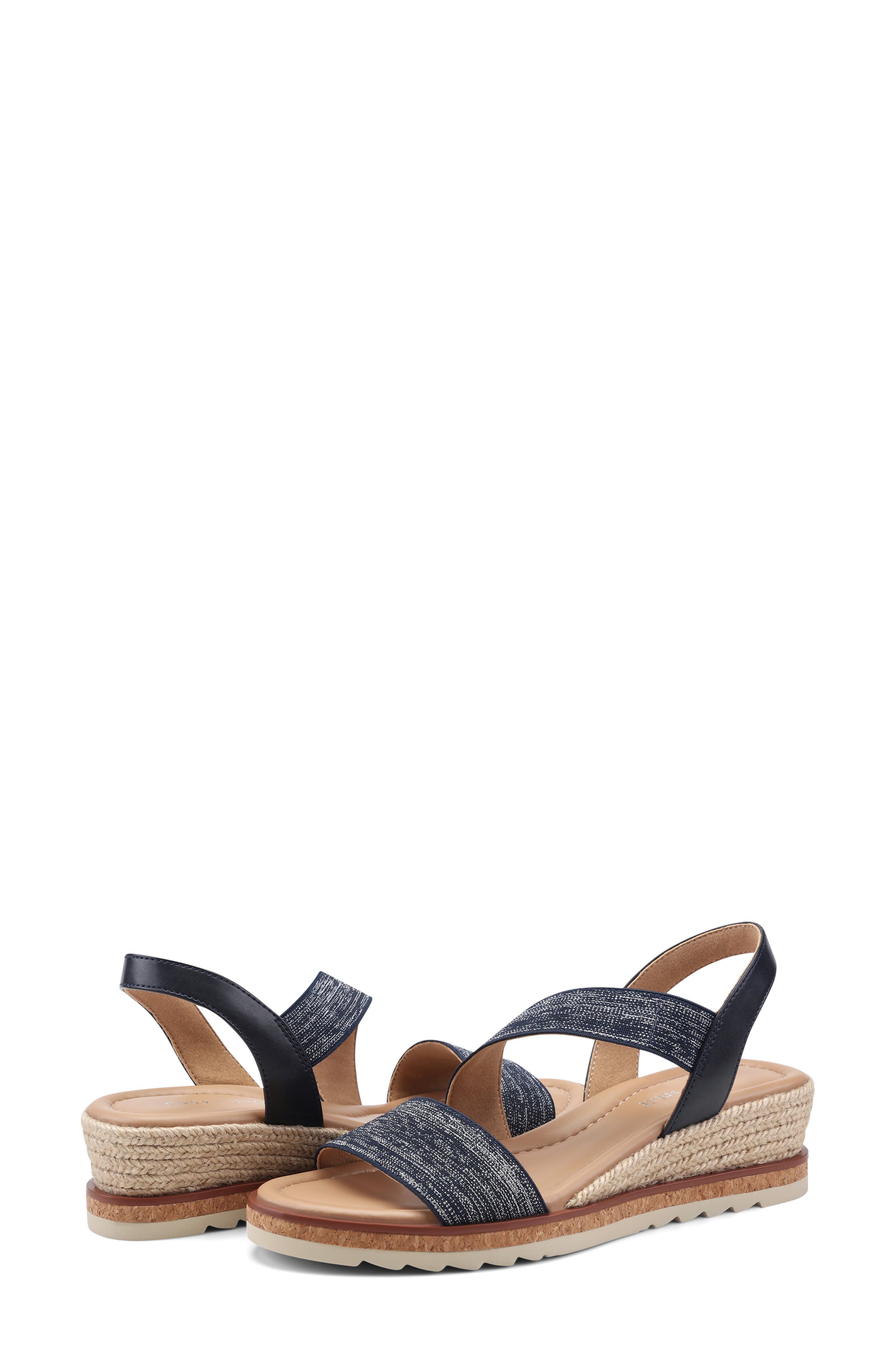 Sabina Wedge Sandal, Alternate, color, DARK BLUE