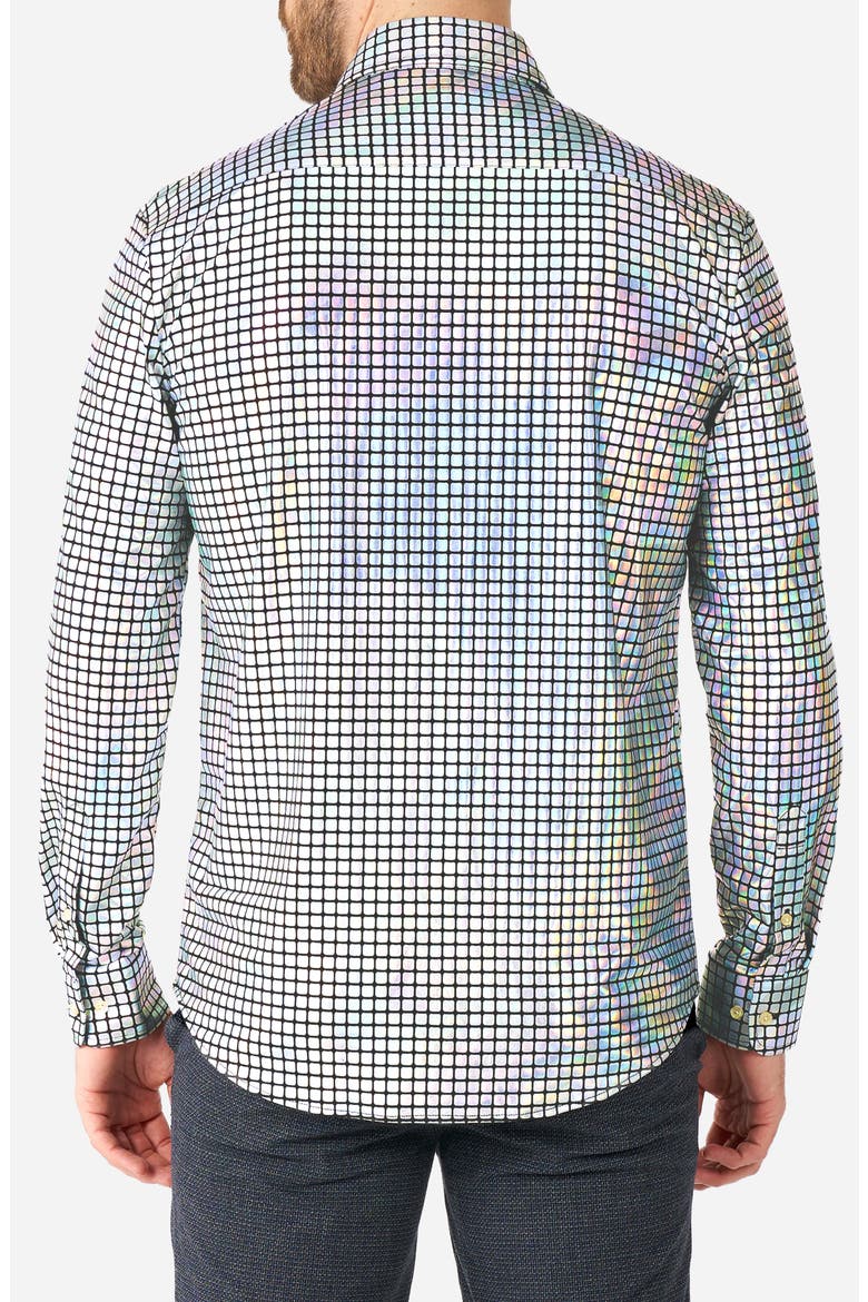 Discoballer Modern Tailored Fit Button-Up Shirt, Alternate, color, BLACK MULTI