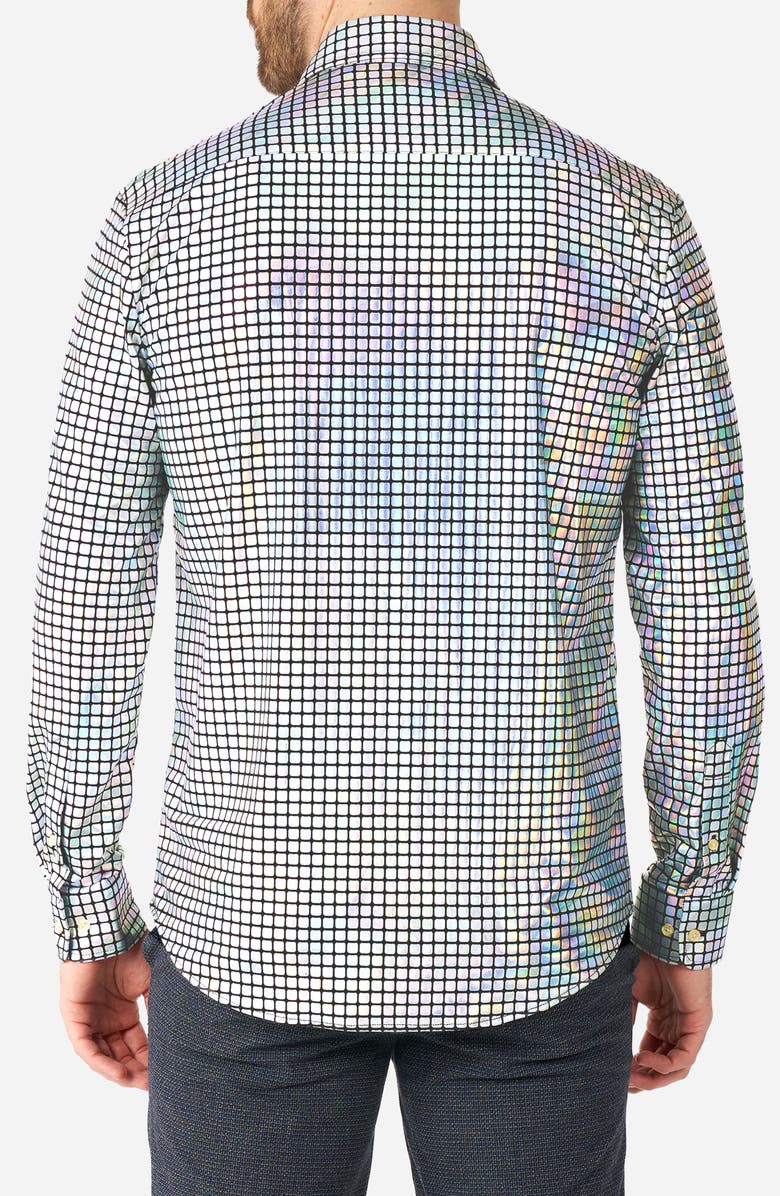 OppoSuits Discoballer Modern Tailored Fit Button-Up Shirt, Alternate, color, Black Multi