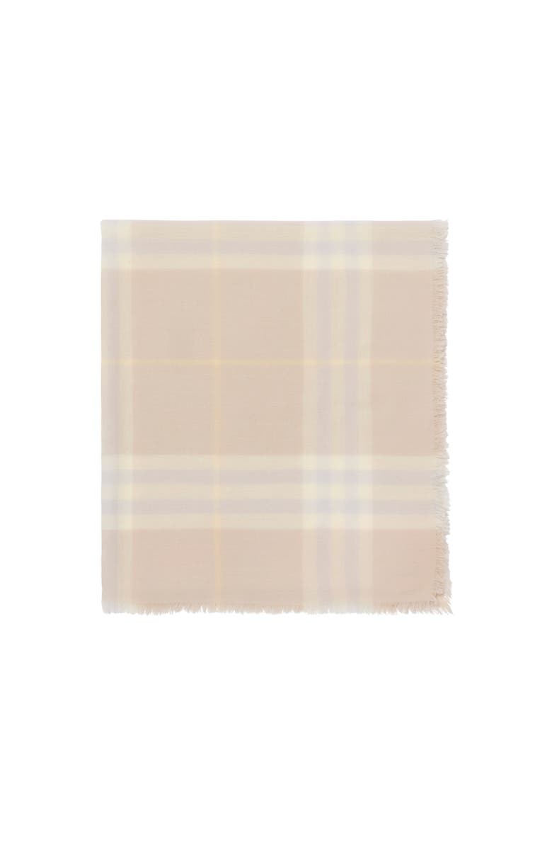 Burberry Wide Check Wool Scarf, Alternate, color, Smoke