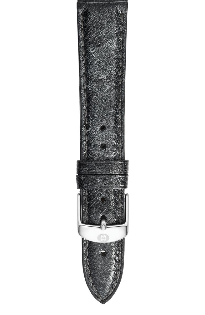MICHELE 16mm Ostrich Leather Watch Strap, Main, color, 