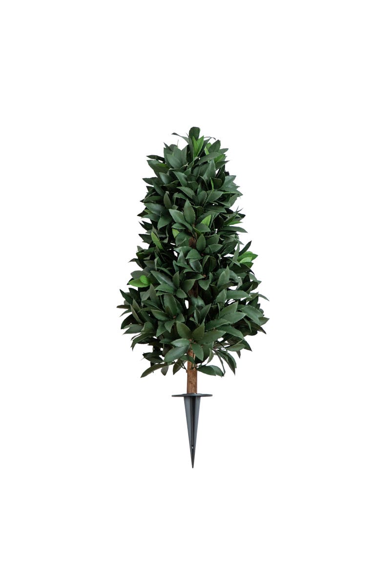 NEARLY NATURAL 3-ft UV Resistant Artificial Laurel Plant with Integrated Ground Stake, Main, color, Green