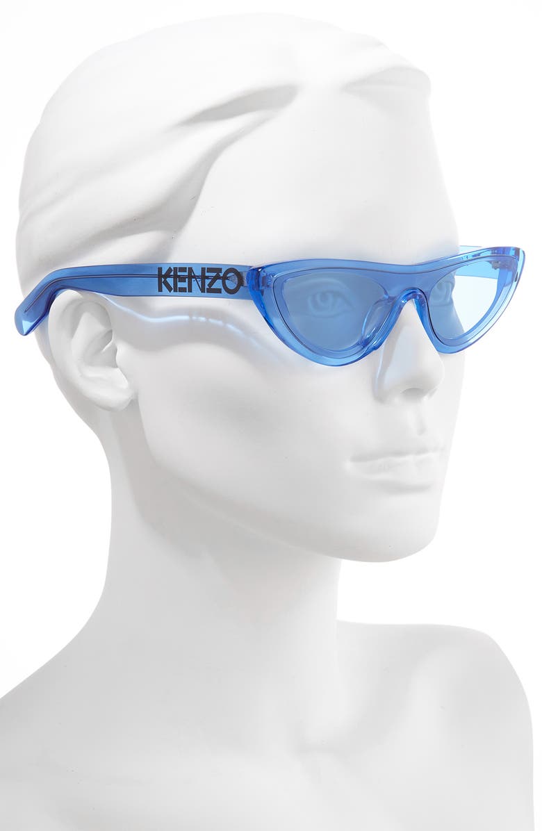 KENZO 55mm International Fit Cat Eye Shield Sunglasses, Alternate, color,