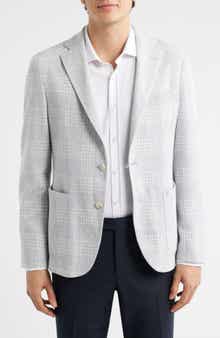 Hanry Slim Fit Plaid Knit Cotton Blend Sport Coat