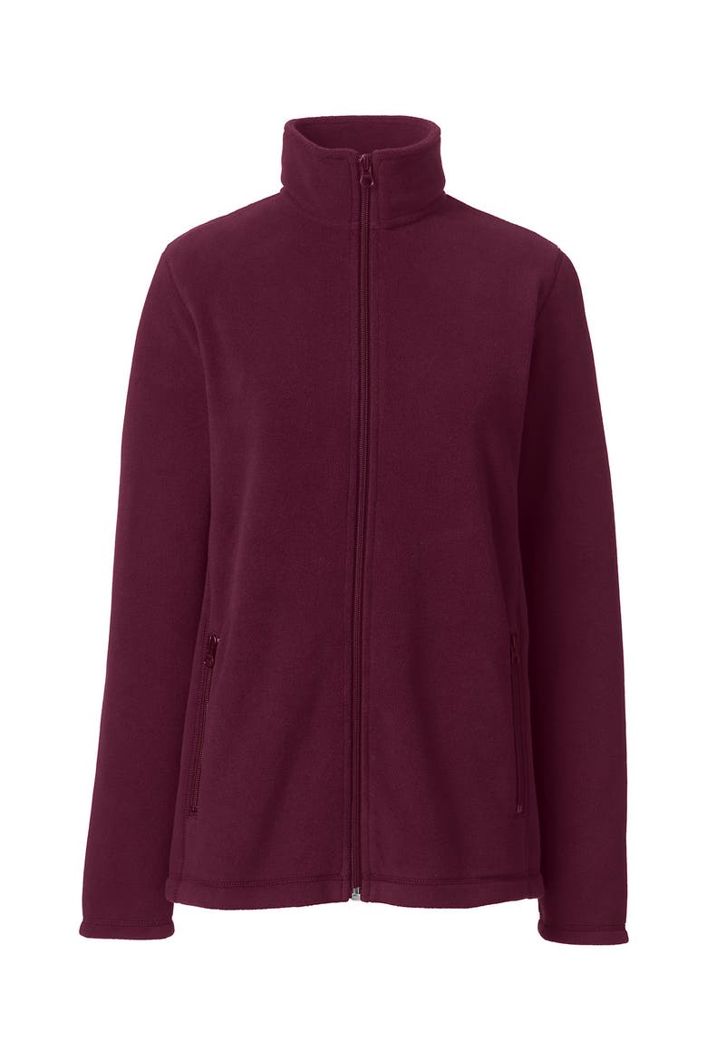 Full-Zip Mid-Weight Fleece Jacket, Alternate, color, Burgundy