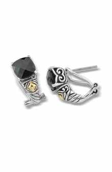 SAMUEL B. Black Spinel Hoop Earrings