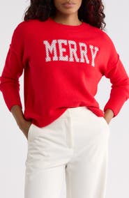 CeCe Stripe Merry Long Sleeve Sweater