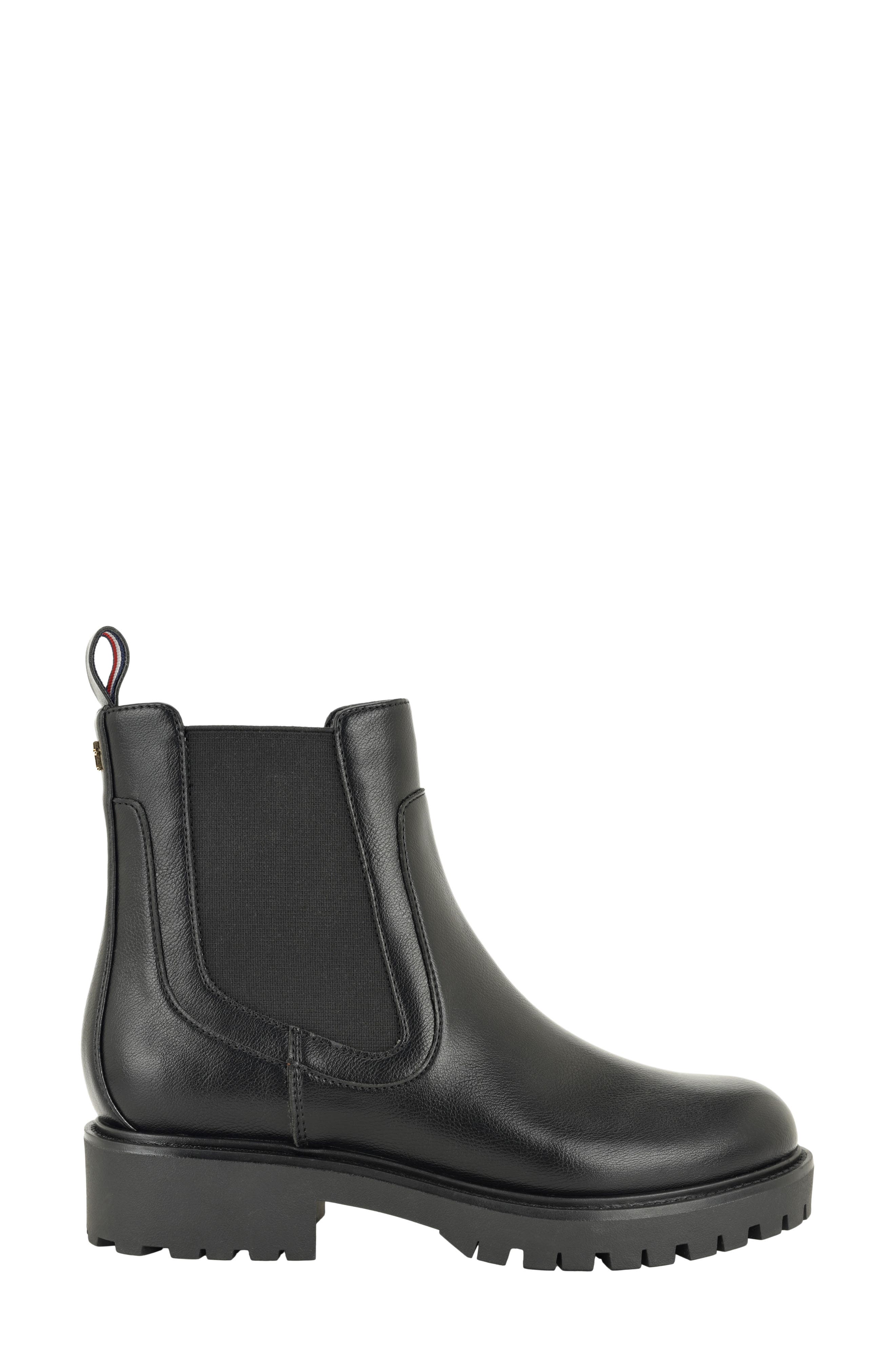 Valma Faux Leather Chelsea Boot, Alternate, color, BLACK