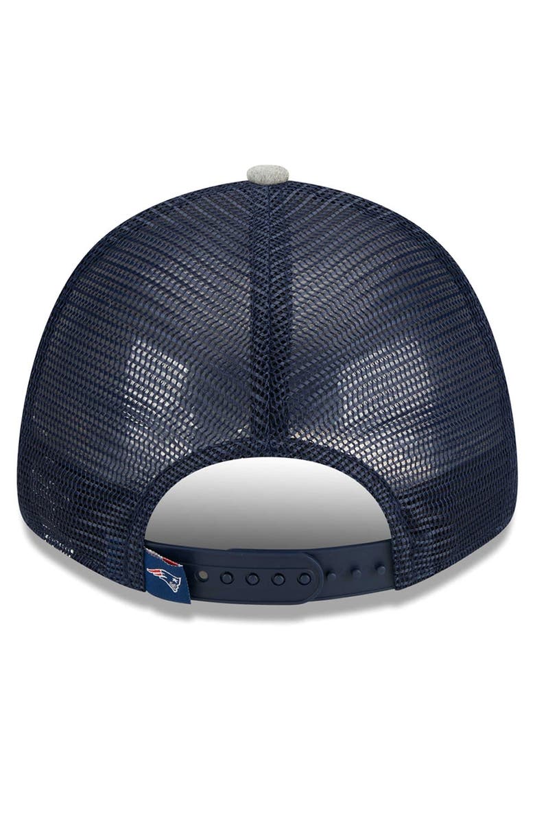 New Era Men's New Era Heather Gray/Navy New England Patriots Pop Trucker 9FORTY Adjustable Hat, Alternate, color, 