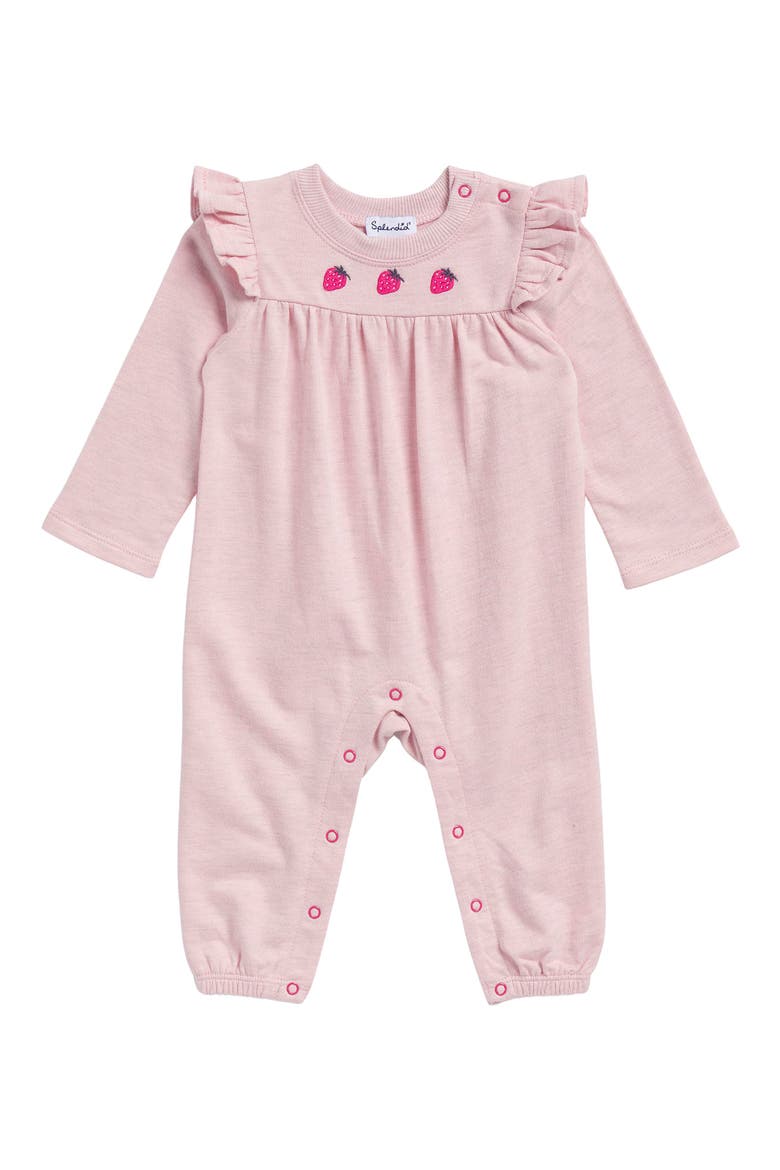 Berry Sweet Embroidered Terry Romper, Main, color, ROSEWATER
