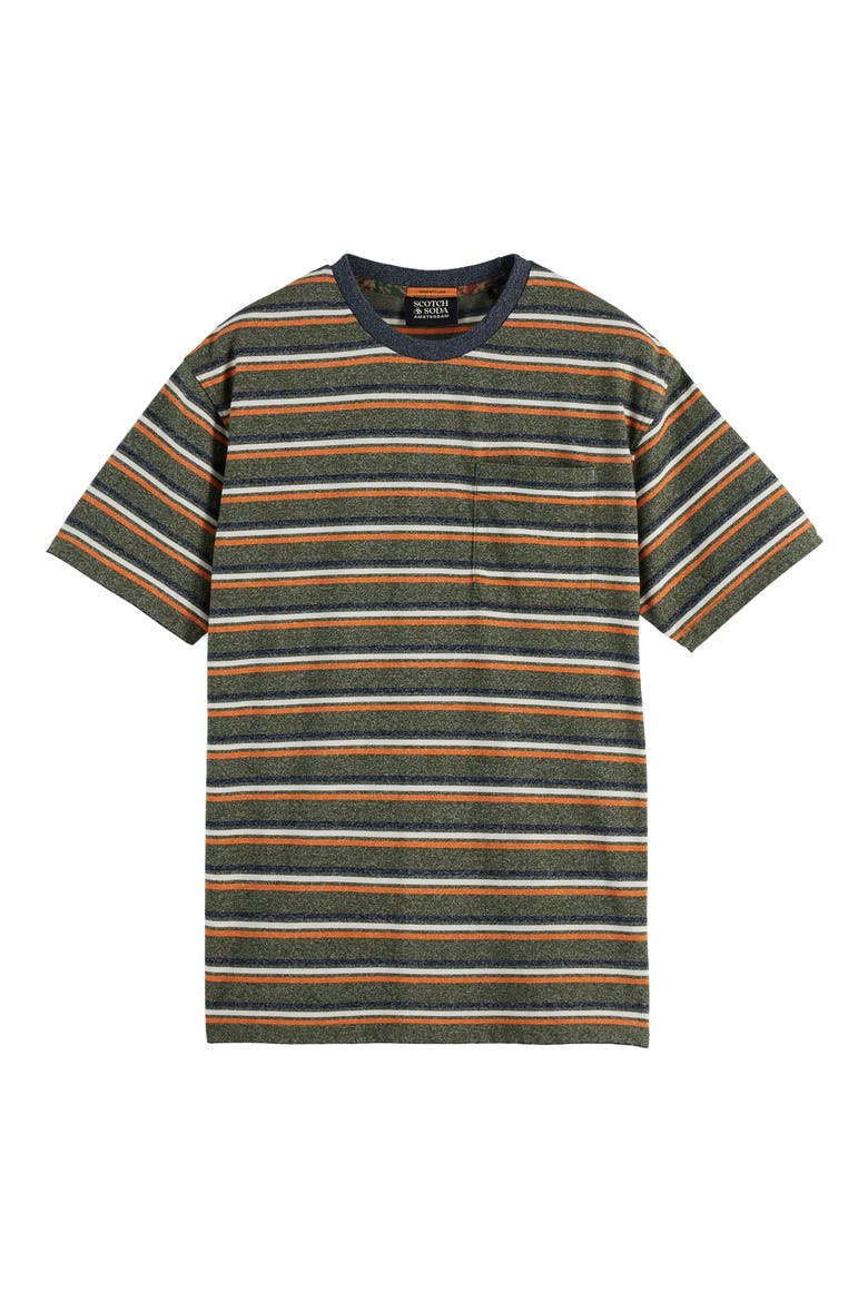 Relaxed Fit Stripe Pocket T-Shirt, Alternate, color, GREEN/ MULTI STRIPE