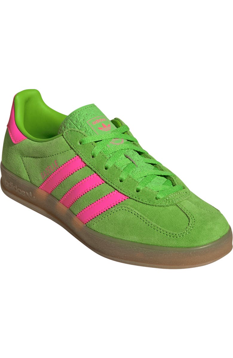 adidas Gazelle Indoor Sneaker, Main, color, Lucid Lime/ Lucid Pink/ Gum