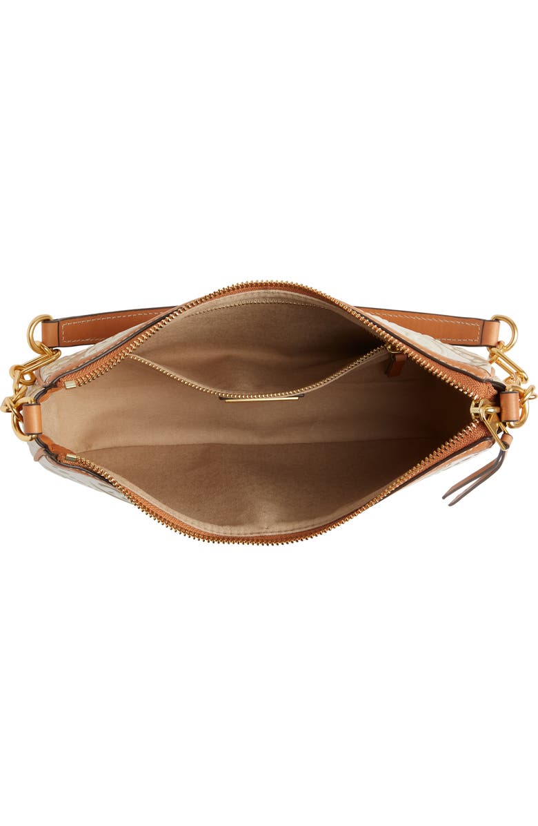 Tory Burch T Monogram Embossed Patent Leather Studio Bag, Alternate, color,