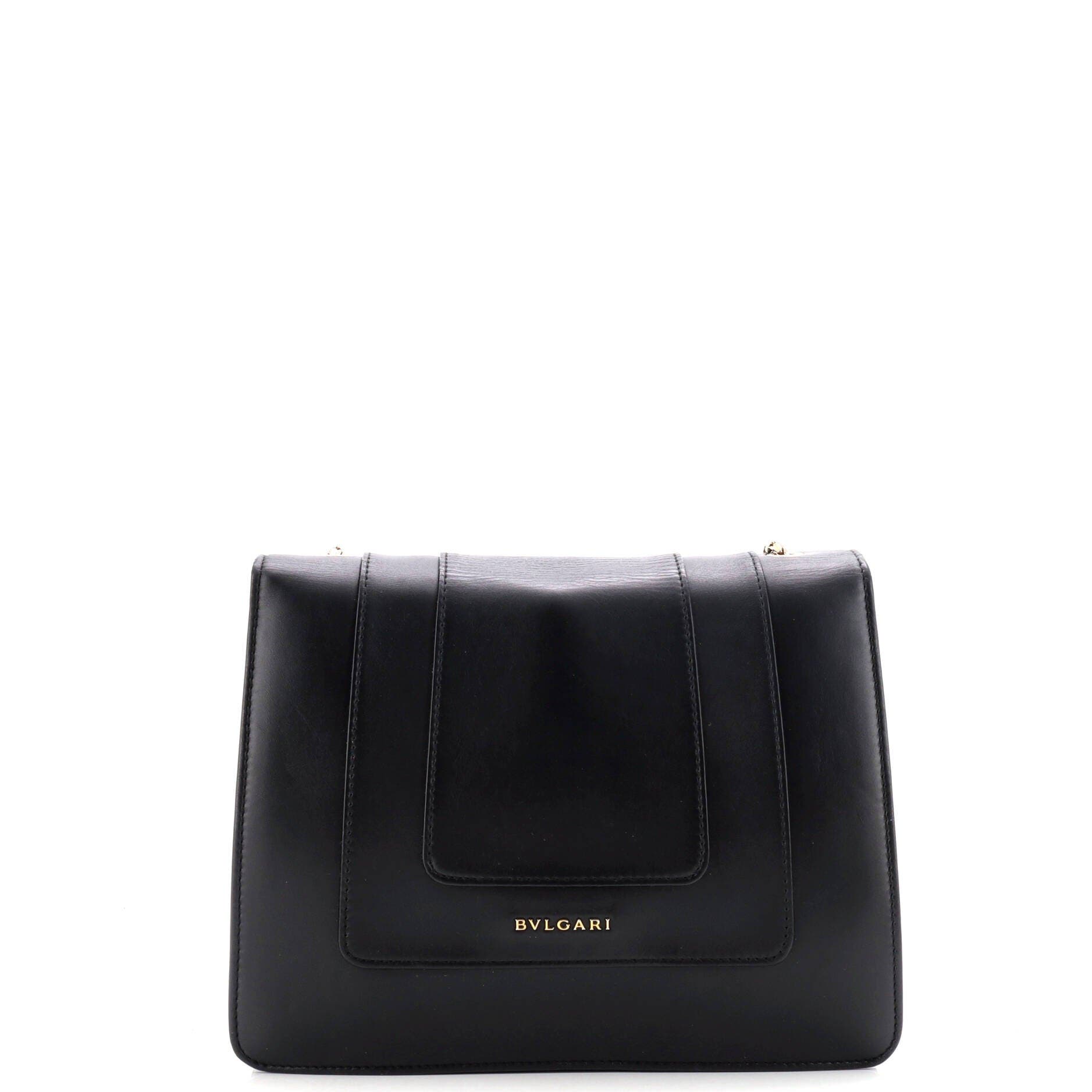Serpenti Forever Square Shoulder Bag Leather Medium, Alternate, color, Black