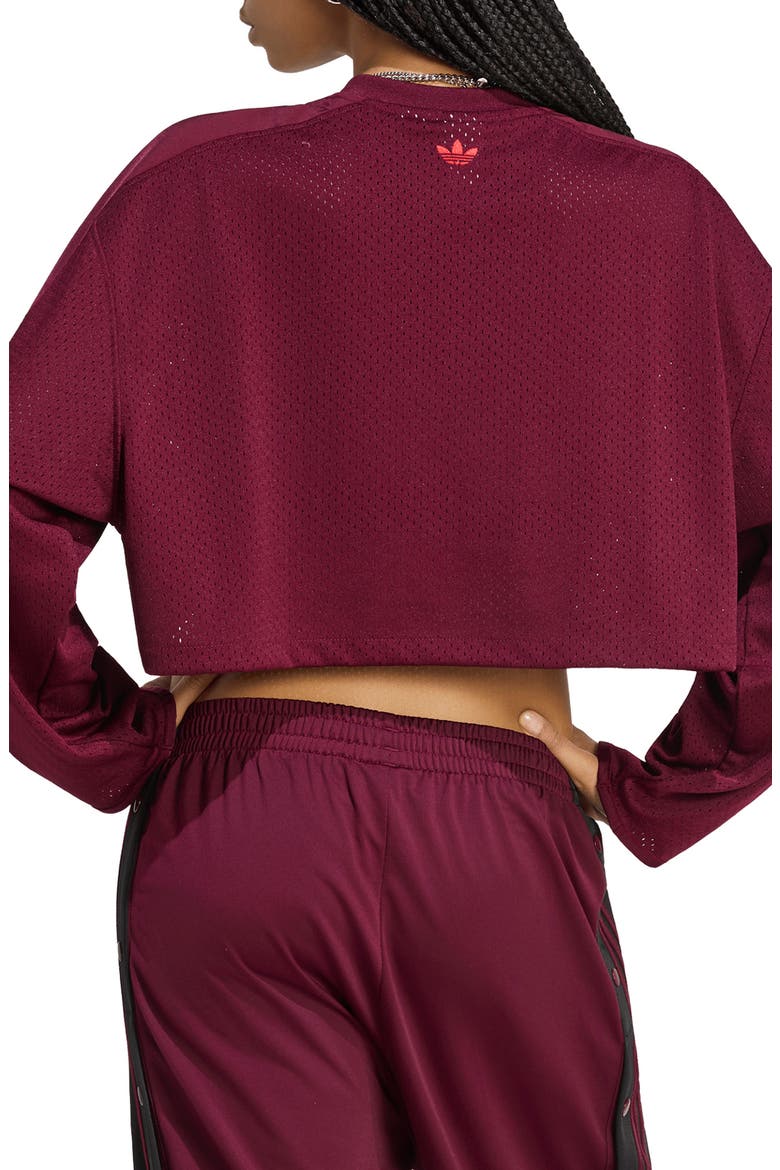 Mesh Cropped Hockey Jersey, Alternate, color, MAROON