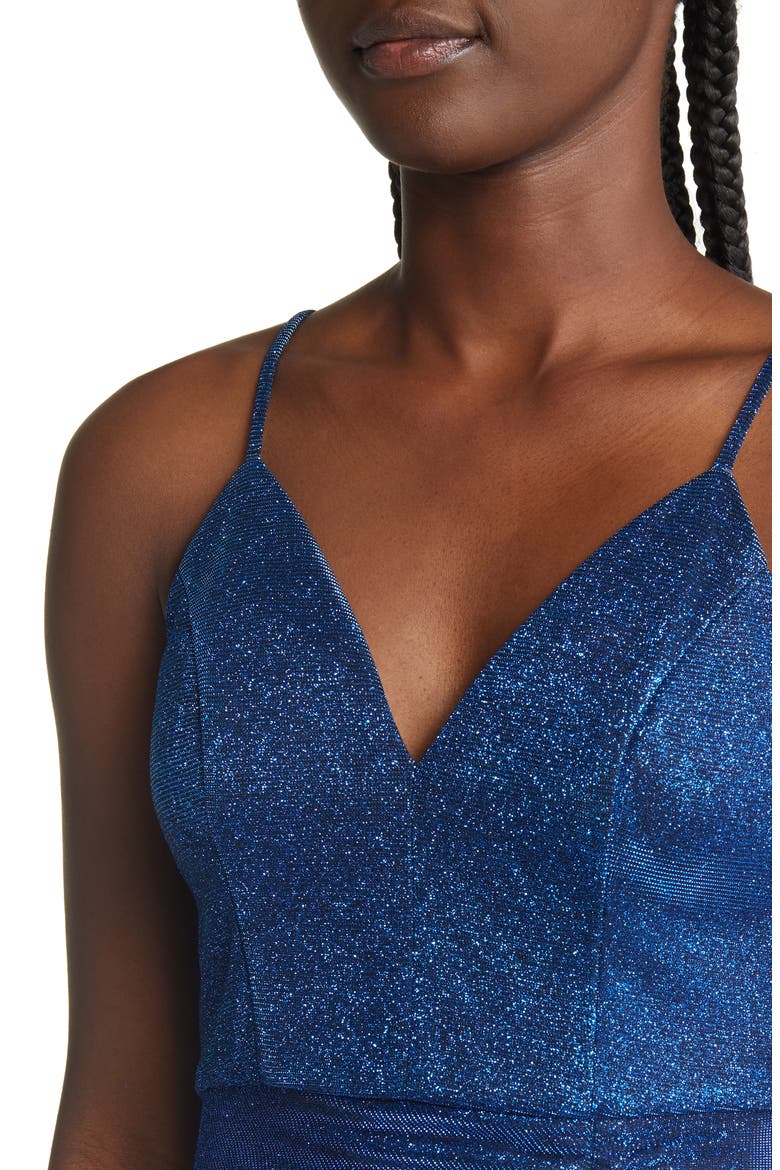 Long Side Slit V Front Dress, Alternate, color, ROYAL