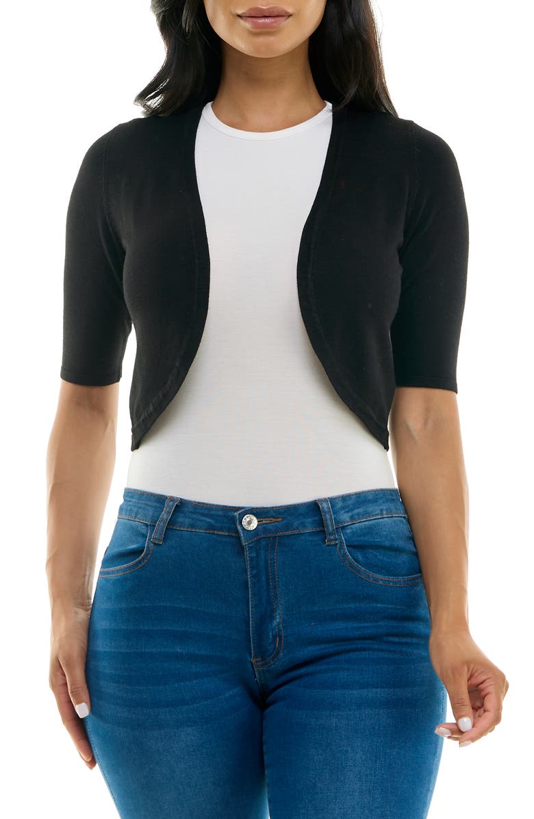 Nina Leonard Curved Edge Bolero, Main, color, 