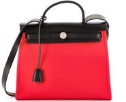 Pre-Owned Hermes Herbag Zip Leather and Toile 31