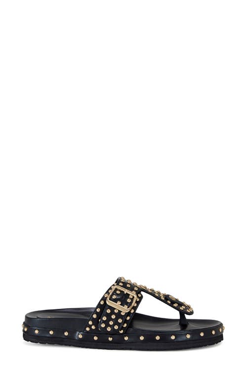 Azalea Wang Daisychain Studded Buckle Detail Sandals In Black