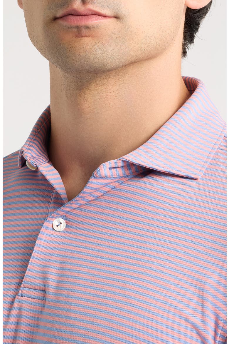 Verse Stripe Crown Crafted Performance Jersey Golf Polo, Alternate, color, WINDY BLUE / MELROSE PINK