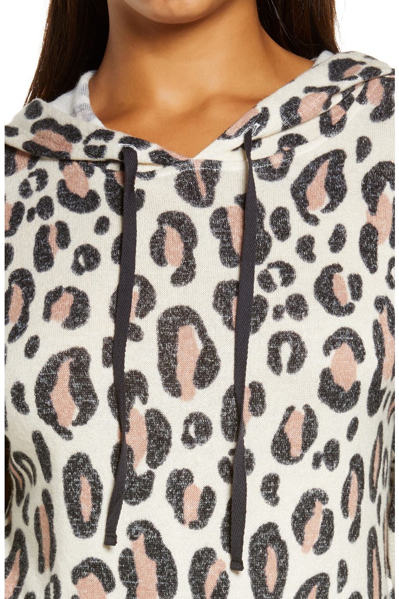 Hoodie Jogger Pajamas, Alternate, color, MOHAIR LEOPARD OATMEAL