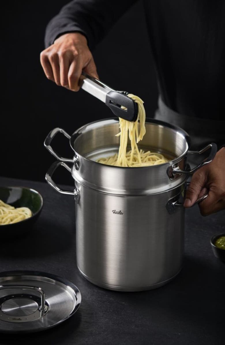 Fissler Original-Profi Collection Stainless Steel Multipot with Steamer Insert and Metal Lid, Alternate, color, Stainless Steel