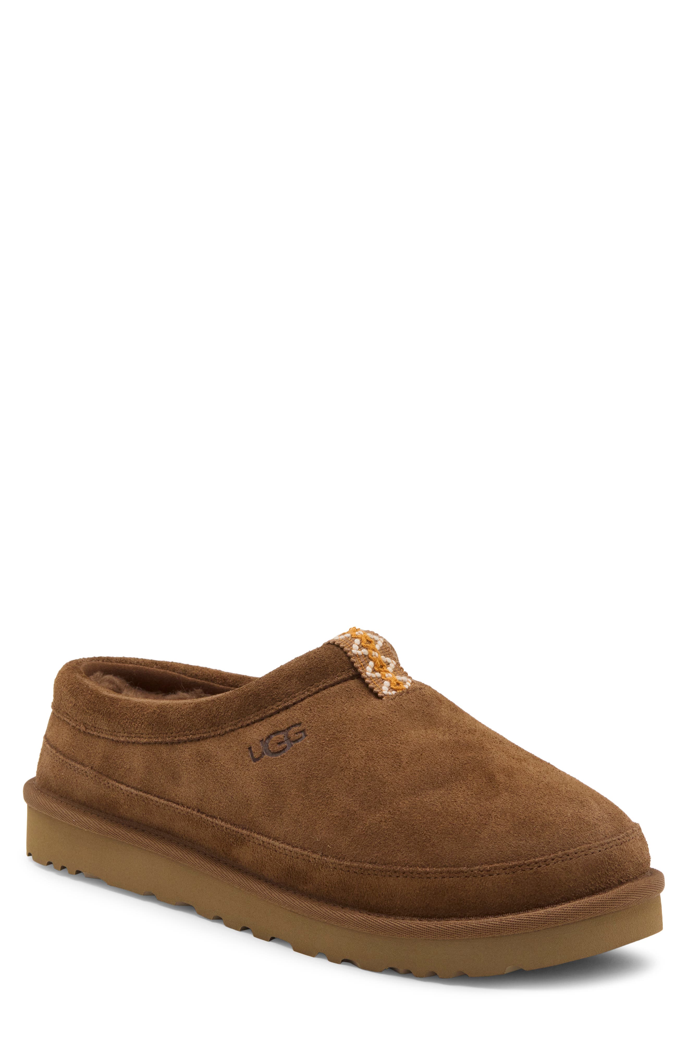 Rozman Leather Slipper, Main, color, DARK CHESTNUT