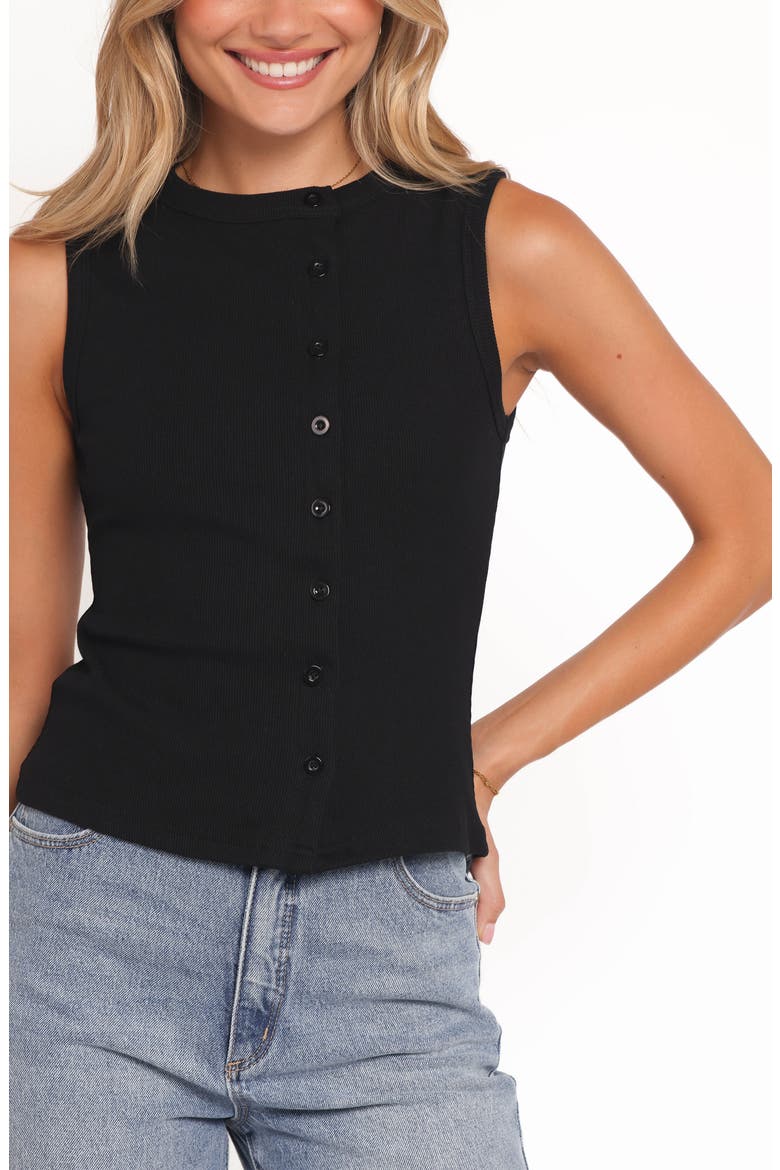 Agatha Asymmetric Knit Vest, Alternate, color, BLACK