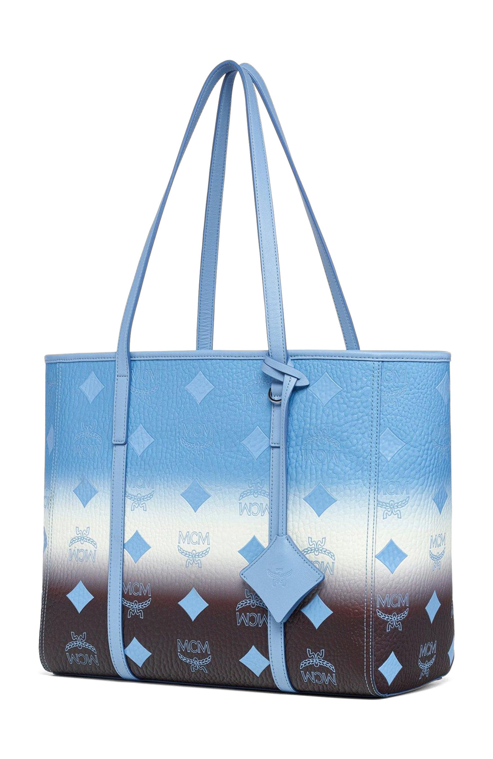 MCM Medium Toni Top-Zip Shopper in Gradation Visetos, Alternate, color, Della Robbia Blue