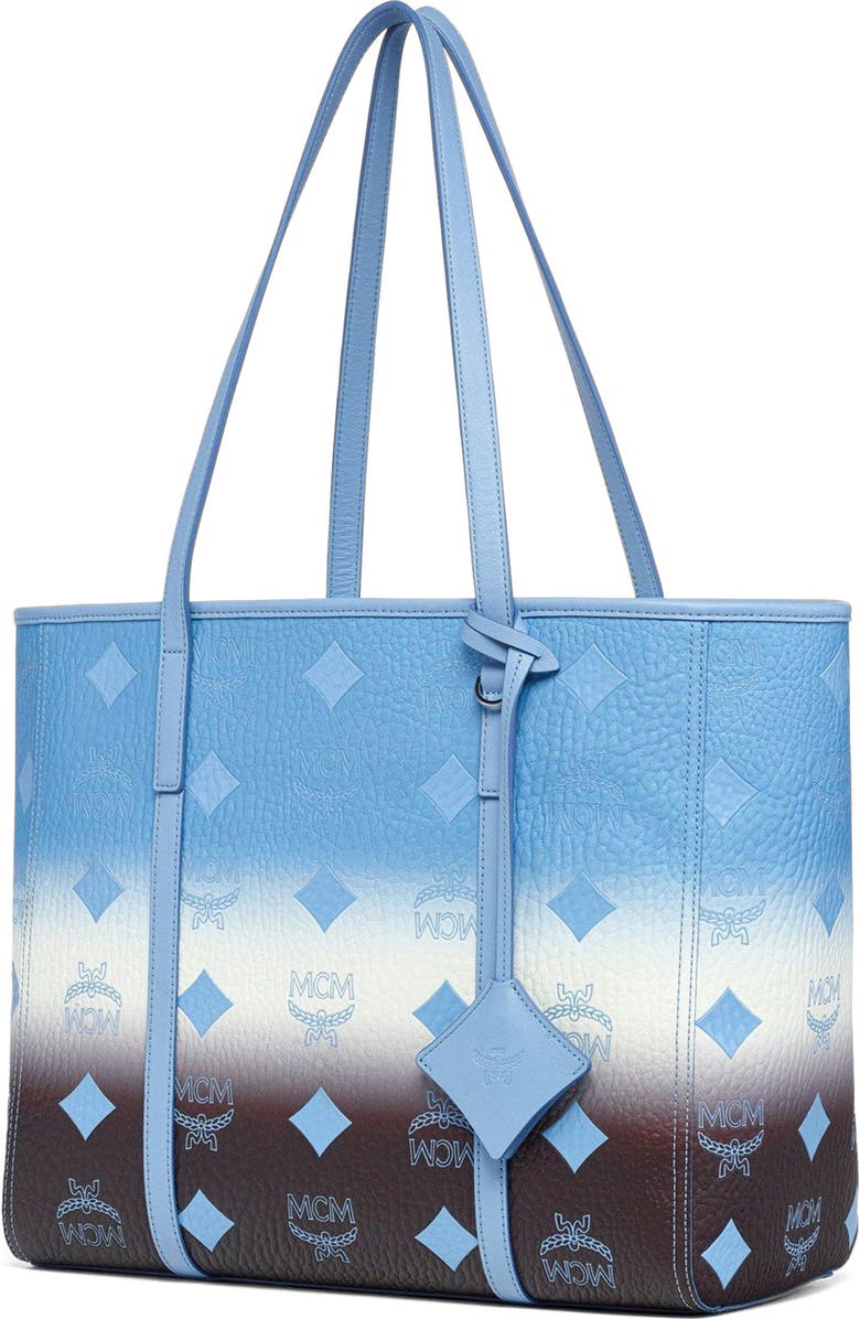 MCM Medium Toni Top-Zip Shopper in Gradation Visetos, Alternate, color, Della Robbia Blue