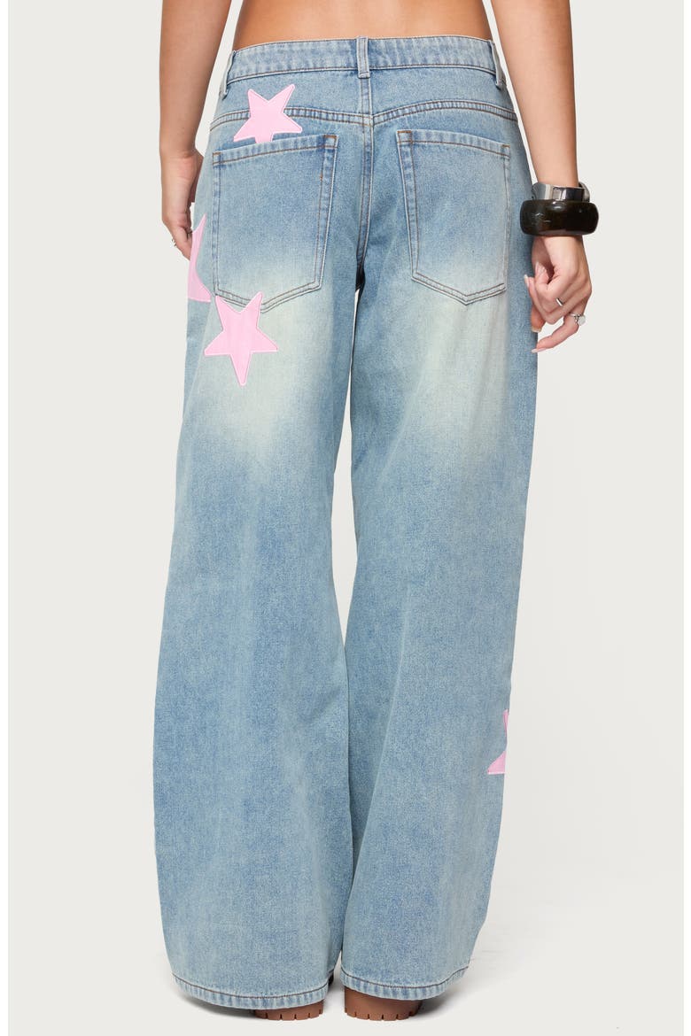 Trish Star Low Rise Wide Leg Jeans, Alternate, color, LIGHT-BLUE