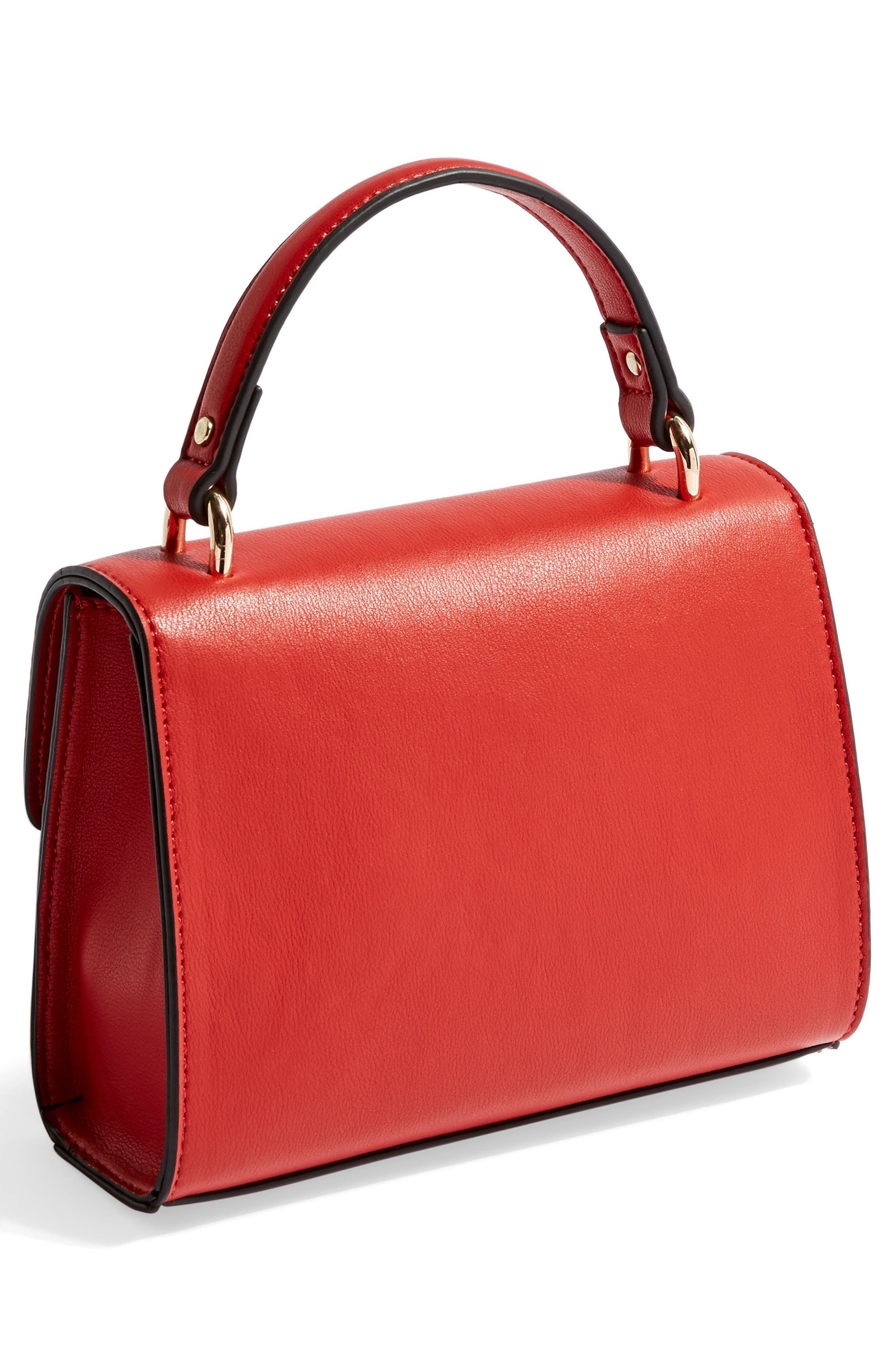 Topshop Mini Marissa Top Handle Bag, Alternate, color, 