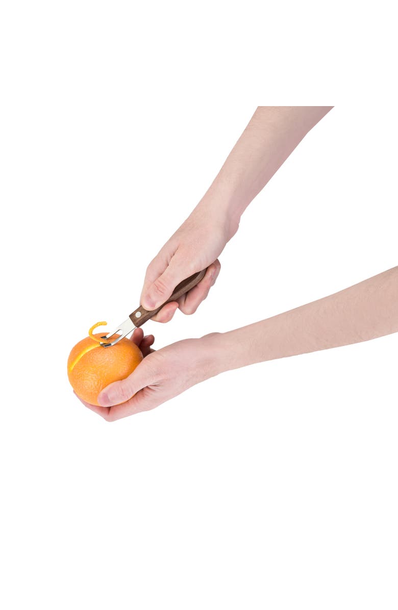 Viski Professional Walnut Channel Knife in Stainless Steel, Alternate, color, Brown