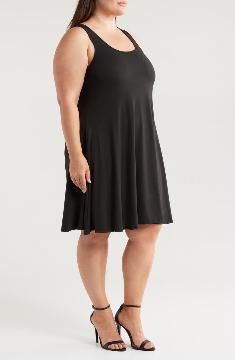 24seven Comfort Apparel Stretch Fit & Flare Dress, Alternate, color, Black