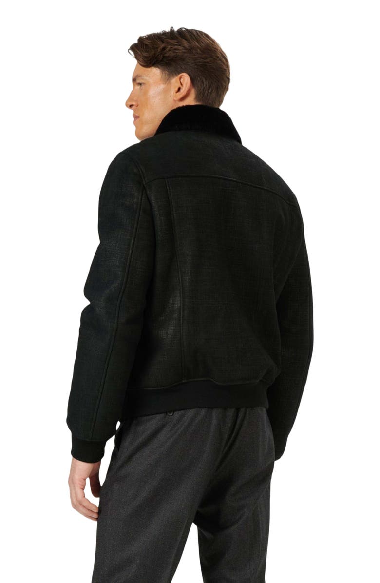 GORSKI Merino Shearling Lamb Bomber Jacket, Alternate, color, Black Pattern