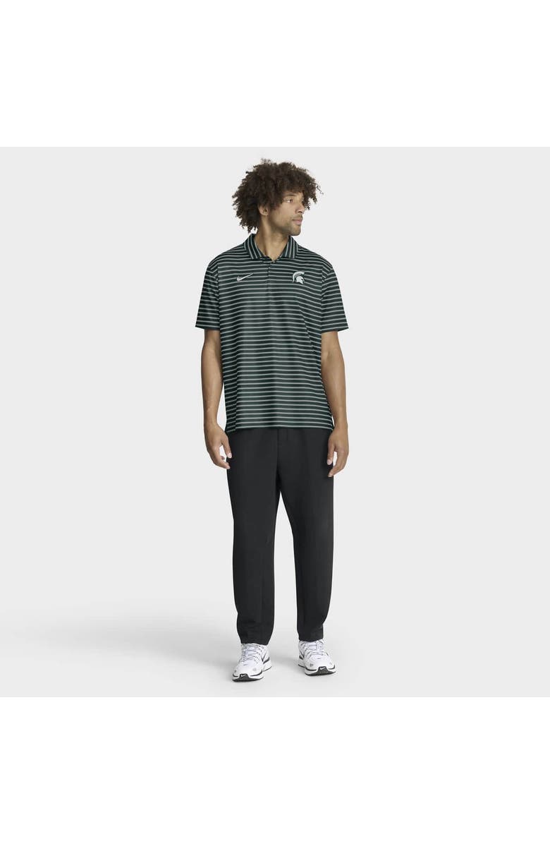Nike Men's Nike Green Michigan State Spartans 2025 Coaches Premium Tour Stripe Dri-FIT Polo, Alternate, color, Green