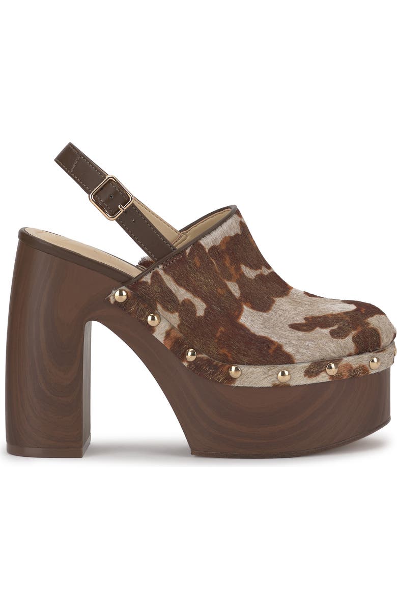 Jessica Simpson Cazea Genuine Calf Hair Slingback Platform Sandal, Alternate, color, Beige/ Gold