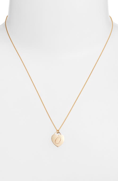 Set & Stones Alice Initial Heart Pendant Necklace In Gold/o
