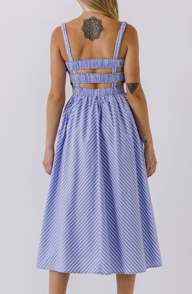 English Factory Sleeveless Stripe Midi Dress, Alternate, color, Powder Blue