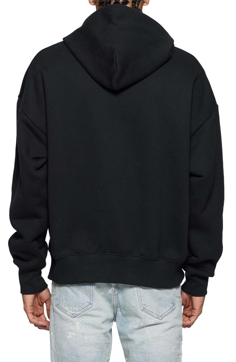 PURPLE BRAND Crystal Embellished Logo Heavyweight Fleece Hoodie, Alternate, color, Black