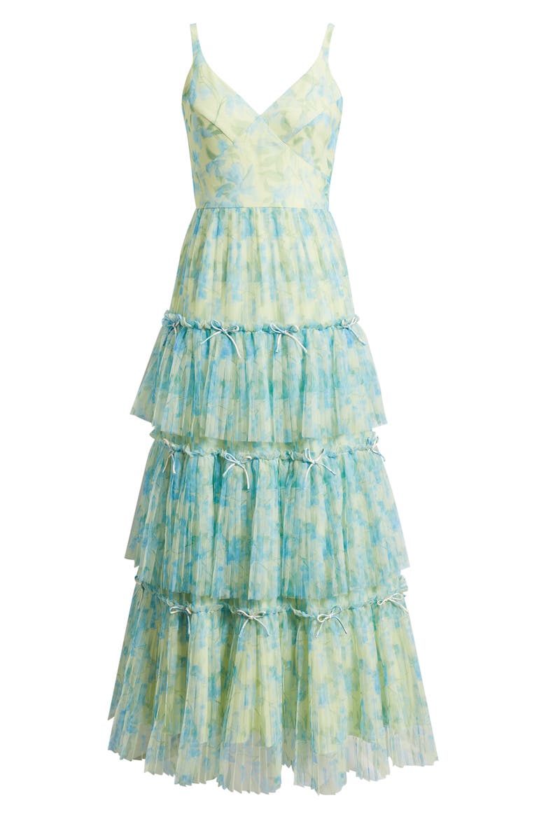 Madi Tiered Bow Gown, Alternate, color, IVORY / SKY WATERCOLOR