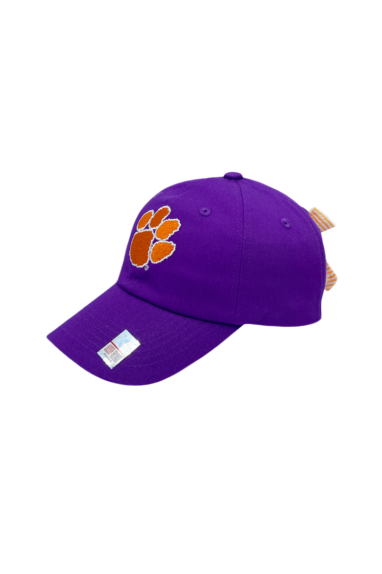 Clemson Tigers Bow Baseball Hat, Main, color, Purple