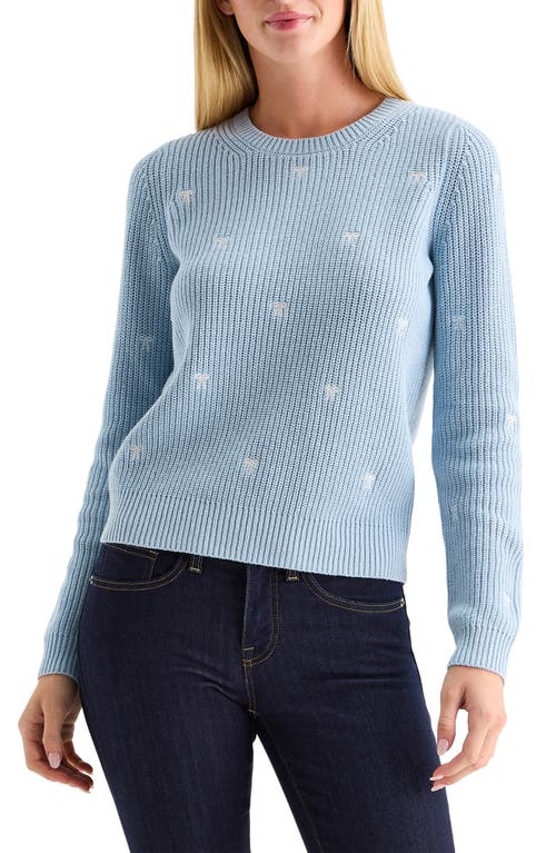 Lucky Brand Embroidered Bow Sweater In Blue