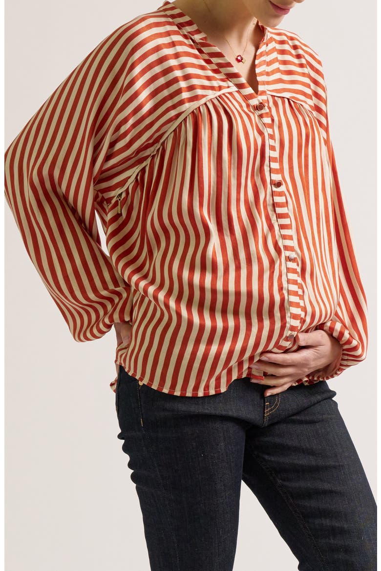 Madeleine Maternity & Nursing Blouse, Alternate, color, Copper